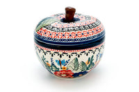 Floral Butterfly Apple Baker Polish Pottery
