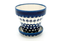 Flowering Peacock Small Flower Pot Polish Pottery