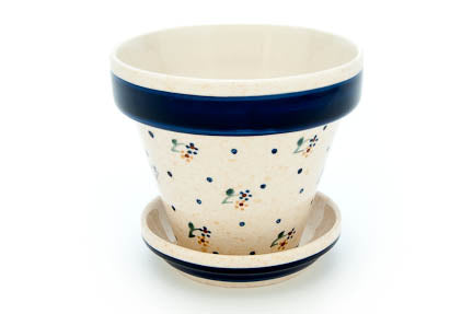 Country Meadow Medium Flower Pot Polish Pottery