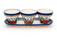 Floral Butterfly Flower Pots with Tray Polish Pottery