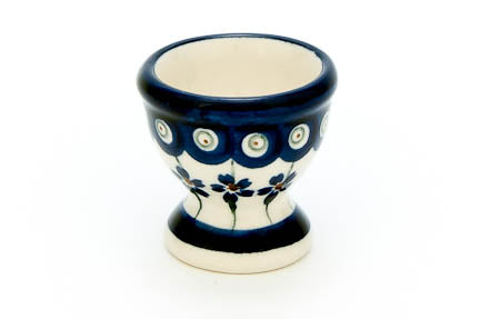Flowering Peacock Egg Cup Polish Pottery