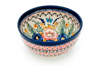 Floral Butterfly Dessert Bowl Polish Pottery