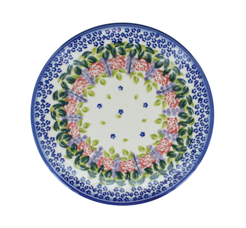 Roses Are Red Dessert Plate Polish Pottery