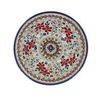 Red Daisy Cereal/Soup Bowl Polish Pottery