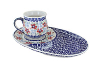 Red Poppy Breakfast Plate & Bubble Mug Set