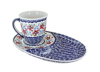 Red Poppy Breakfast Plate with Breakfast Mug