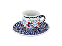 Red Poppy Espresso Cup & Saucer