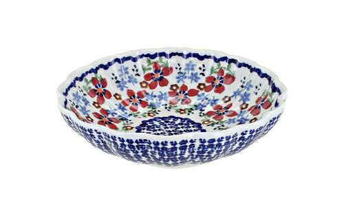 Red Poppy Medium Scalloped Bowl