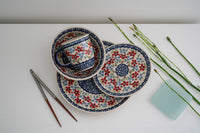 Red Poppy Cereal/Soup Bowl Polish Pottery