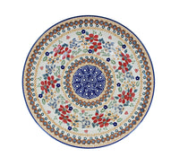 Red Daisy Soup Plate Polish Pottery