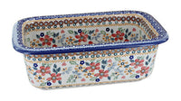 Polish Pottery Red Daisy Loaf Baker