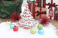 Red Christmas Tree Luminary Polish Pottery
