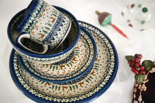 Reindeer Delight 16 Piece Dinner Set Polish Pottery