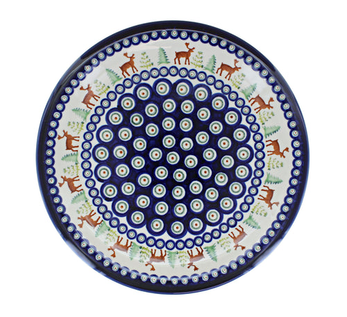 Reindeer Pine Dinner Plate Polish Pottery