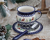 Reindeer Pine Trivet Polish Pottery