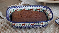 Reindeer Pine Loaf Baker Polish Pottery