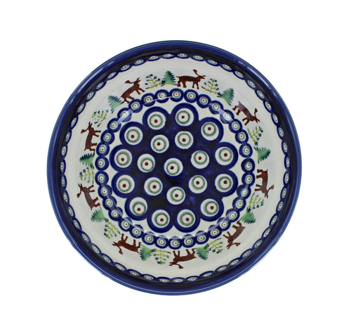 Reindeer Pine Cereal/Soup Bowl Polish Pottery