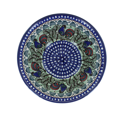 Rooster Row Cereal/Soup Bowl Polish Pottery