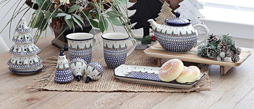 Rustic Pines Medium Christmas Tree Luminary Polish Pottery