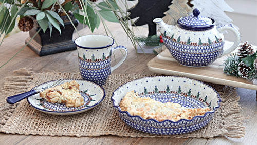 Rustic Pines Dessert Plate Polish Pottery