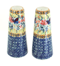 Polish Pottery Blue Butterfly Salt & Pepper Shakers