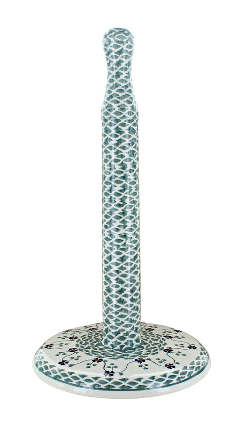 Polish Pottery Sage Floral Paper Towel Holder