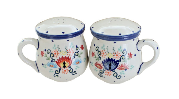 Desert Flower Salt & Pepper Shakers with Handles