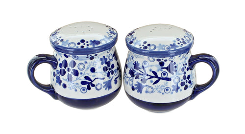 Polish Pottery Eloise Salt & Pepper Shakers with Handles