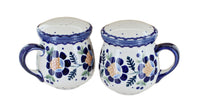 Polish Pottery Sunflower Salt & Pepper Shakers with Handles