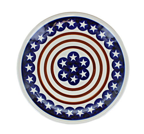 Stars & Stripes Dessert Plate Polish Pottery
