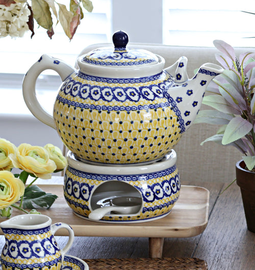 Saffron Teapot Warmer Polish Pottery