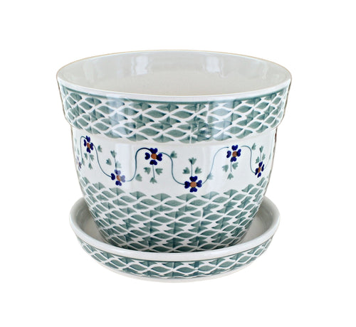 Sage Floral Large Flower Pot