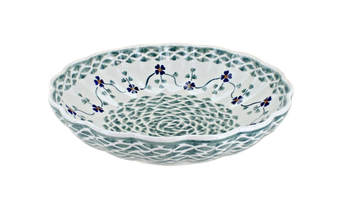 Sage Floral Large Scalloped Bowl