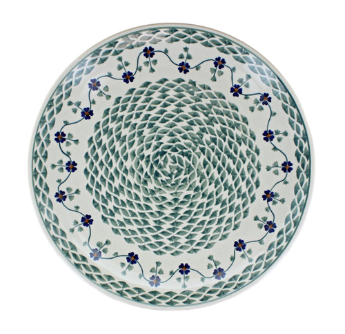 Sage Floral Dinner Plate Polish Pottery