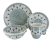 Polish Pottery Sage Floral 4 Piece Place Setting - Service for 1