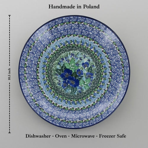 Sapphire Fields Dinner Plate Polish Pottery