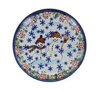 Snowflake Friends Dessert Plate Polish Pottery