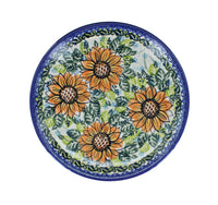Sunflower Splendor Dessert Plate Polish Pottery