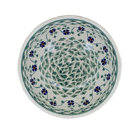 Sage Floral Dessert Bowl Polish Pottery