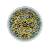 Sunflower Maze Dessert Bowl Polish Pottery