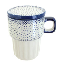 Polish Pottery Small Dots Large Mug with Lid