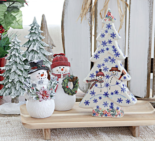 Snowflake Friends Flat Christmas Tree Polish Pottery