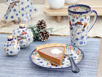 Snowflake Friends Dessert Plate Polish Pottery