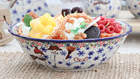 Snowflake Friends Large Serving Bowl Polish Pottery