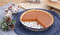 Snowflake Friends Pie Plate Polish Pottery