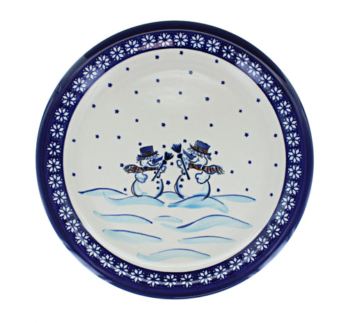 Frosty Friend Dinner Plate Polish Pottery