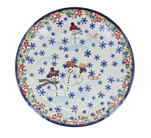 Snowflake Friends Dinner Plate Polish Pottery