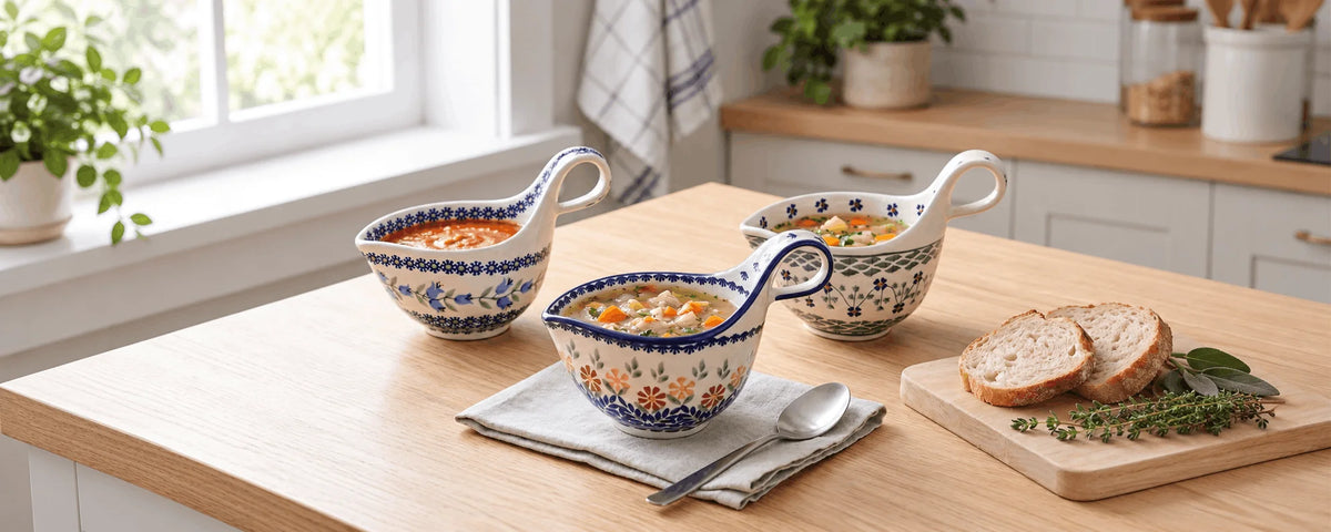 Polish Pottery Soup Mugs