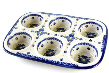 Spring Blossom Muffin Pan Polish Pottery