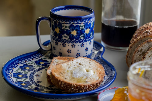 Spring Blossom Breakfast Plate Polish Pottery